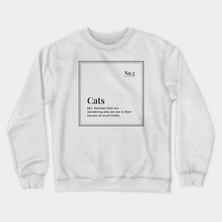 Funny definition art  - Cats - minimal design - white Crewneck Sweatshirt